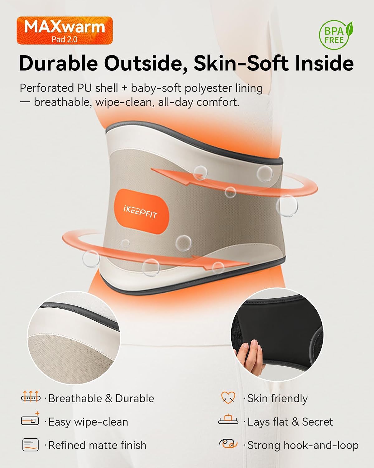 IKEEPFIT MAXwarm 2.0 durable outer and skin-soft inner materials