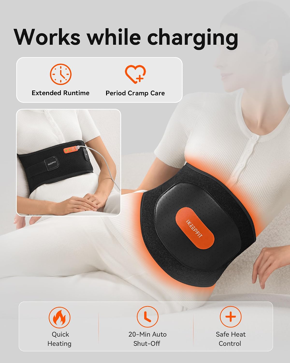 IKEEPFIT MAXwarm 3.0 new black heating pad for period comfort