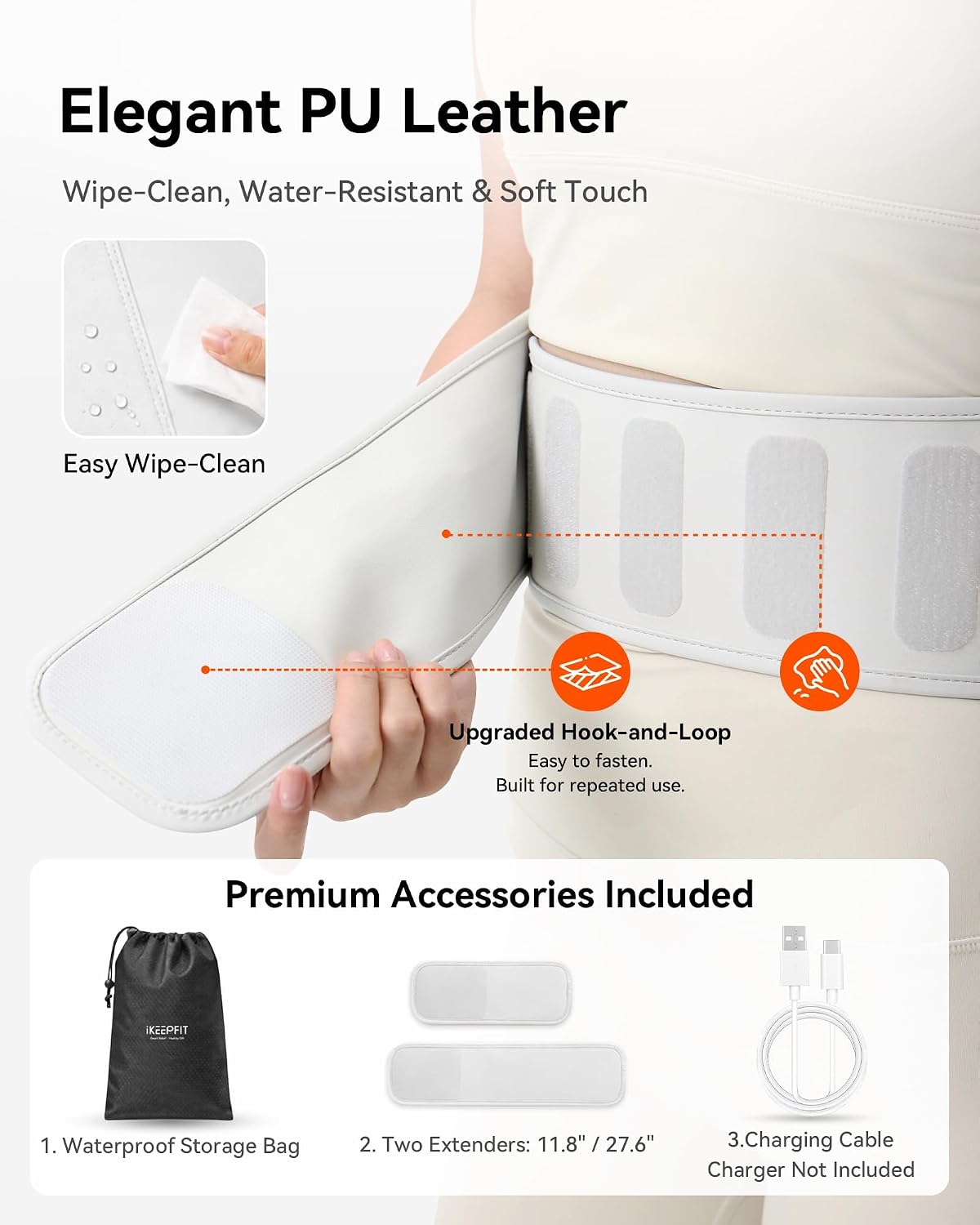 IKEEPFIT MAXwarm 5.0 PU surface storage bag extenders and charging cable