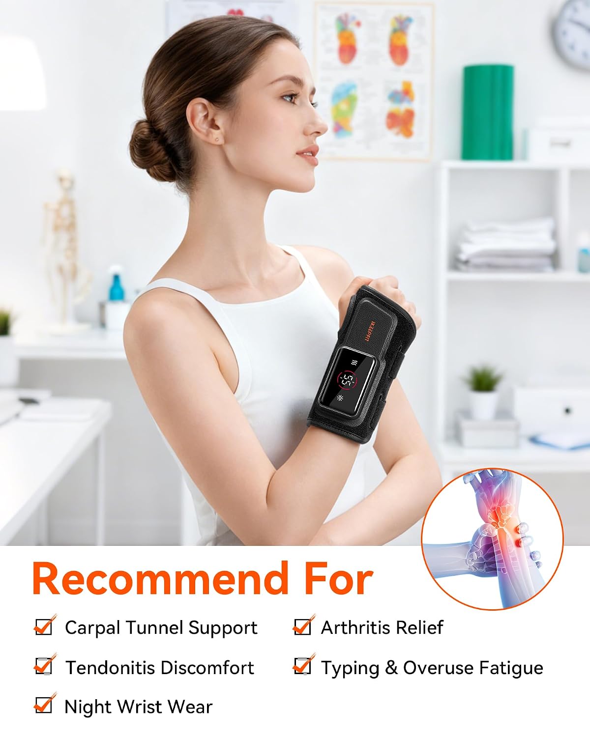 IKEEPFIT MAXease heated wrist brace recommended for everyday wrist comfort